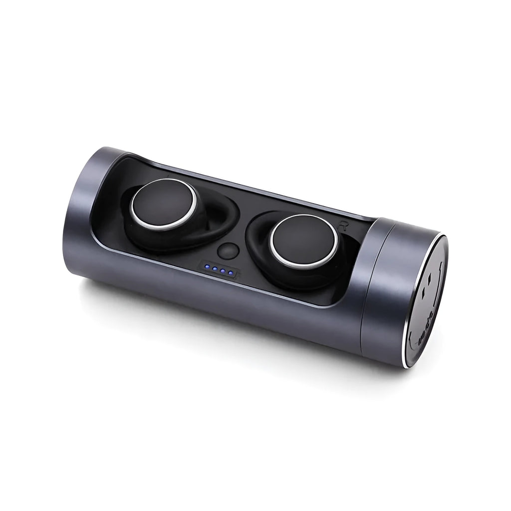 Bluetooth 5.0 wireless headset in dark grey, red and silver colour options