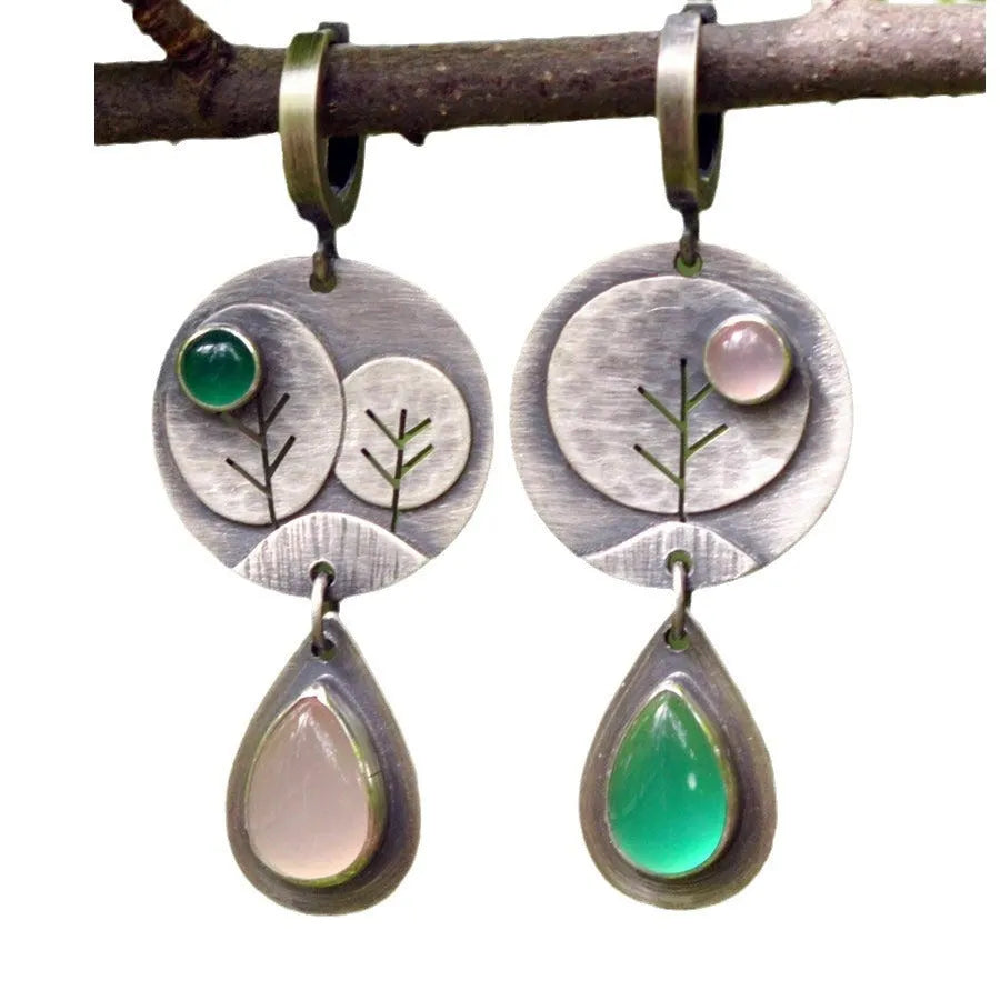 Creative twig earrings with snake design in two-tone alloy for women