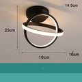 Round 180mm Nordic-style LED ceiling light in white with acrylic shade for corridors and hallways