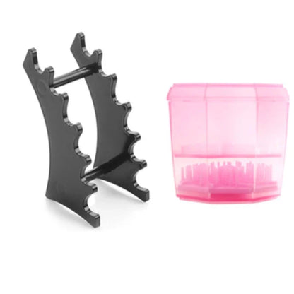 14-hole makeup brush holder in various colours for organizing and drying brushes