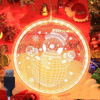 3D Christmas theme LED string lamp with warm white glow for festive home decor