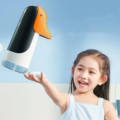 Cartoon Penguin Automatic Foam Hand Soap Dispenser with USB recharge feature