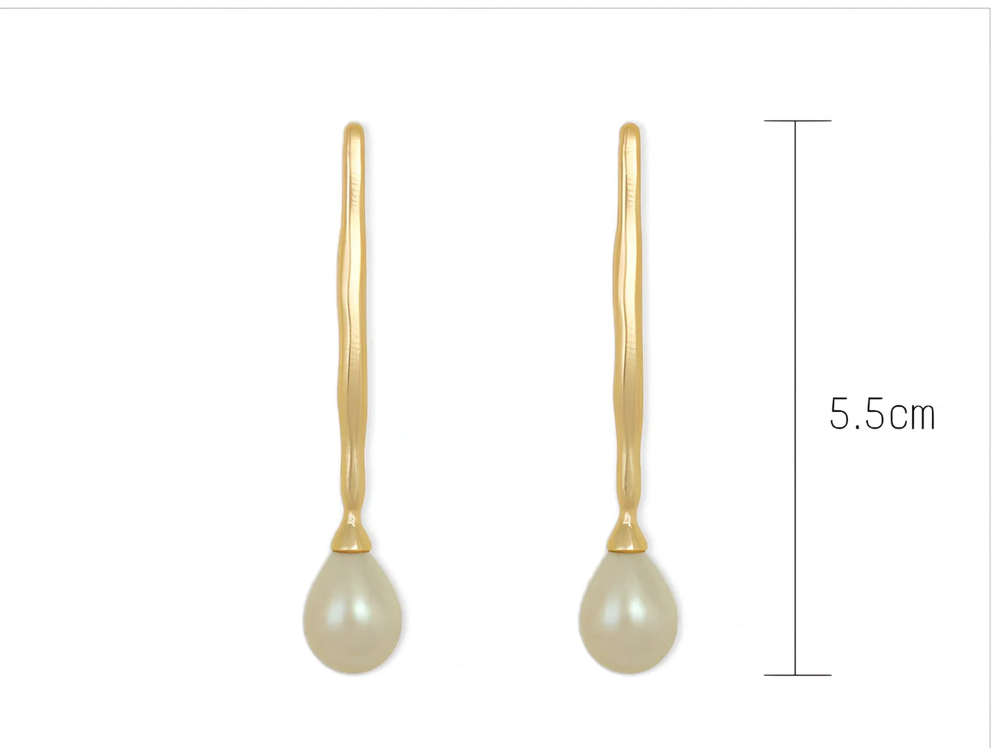 Simple gold alloy pearl earrings with 6mm cultured pearls and butterfly clasp