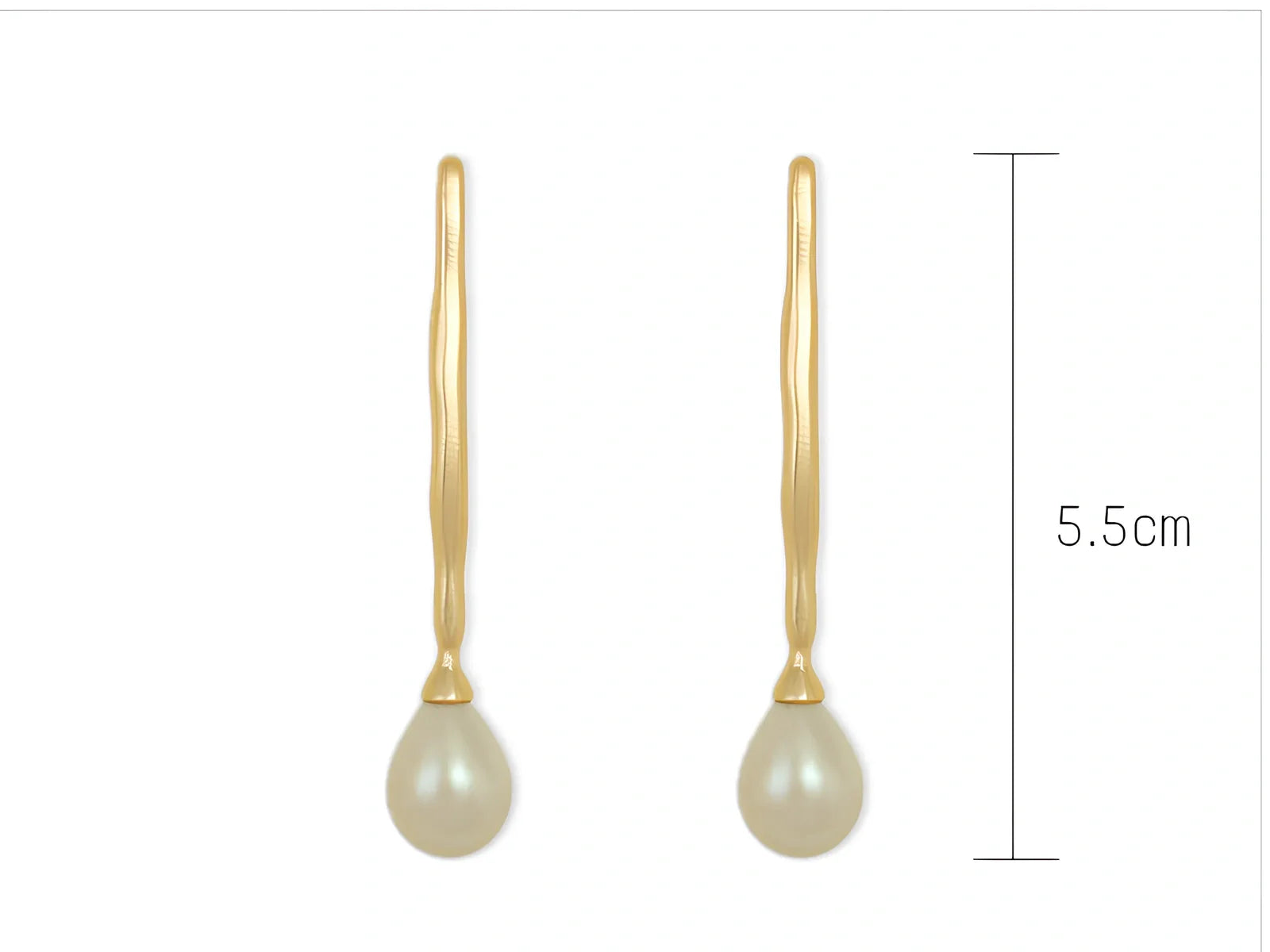 Simple gold alloy pearl earrings with 6mm cultured pearls and butterfly clasp
