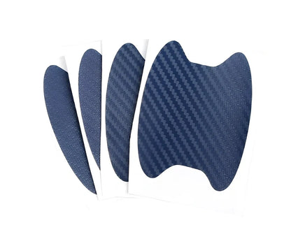 4-piece black carbon fibre car door handle stickers, 8.5 cm x 6.8 cm, scratch protection for vehicles