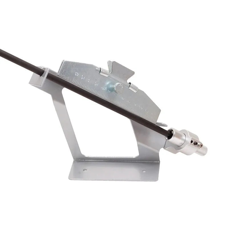 SPG metal arrow fletching jig in blue colour with stainless steel finish on white background