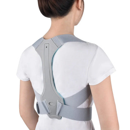 Silver back correction belt with polyester cloth and latex covering showing Velcro closure