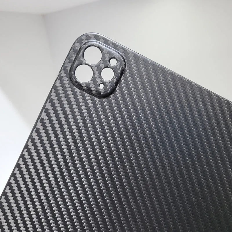 Genuine carbon fibre hard case for Apple iPad Pro 11-inch in a choice of three finishes.