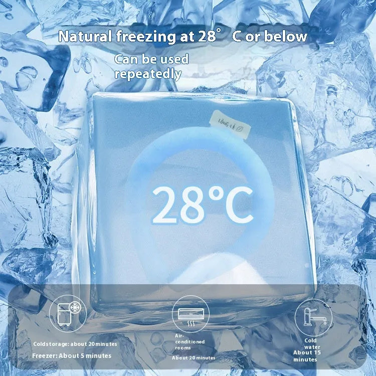 Cooling neck hanging ice ring in PVC fabric available in multiple colours with temperature options