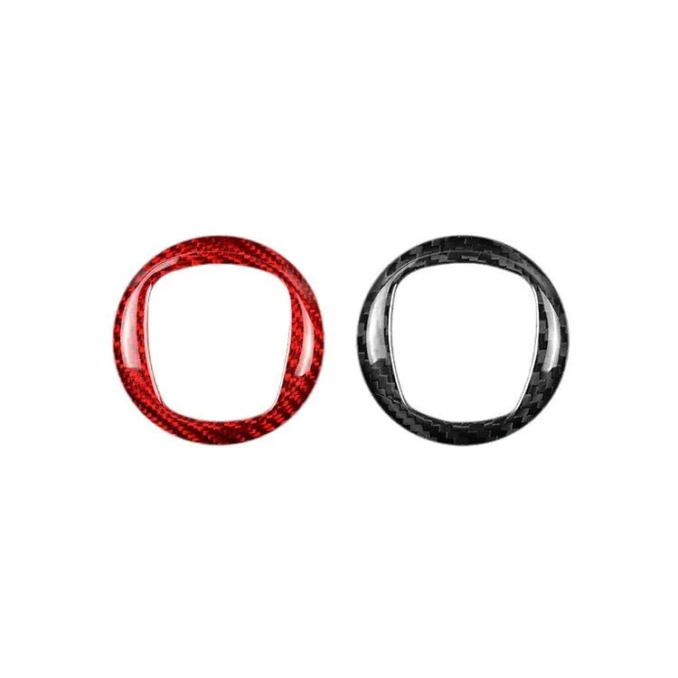 Real dry carbon fibre steering wheel decorative sticker in black and red colour options