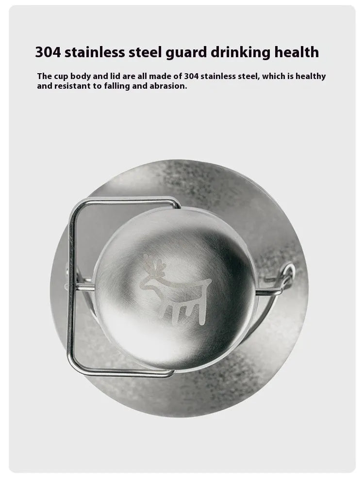 Stainless steel thermal pot with large capacity, showing single-layer and double-layer insulation options