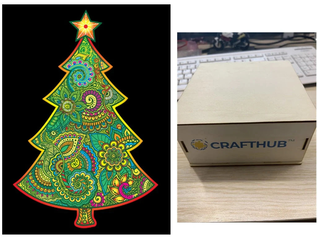 Animal Puzzle Craft Hub A3 Size Wooden Box for puzzle storage and display