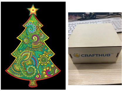 Animal Puzzle Craft Hub A3 Size Wooden Box for puzzle storage and display