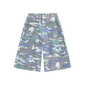 Women's camouflage print cotton cropped trousers with straight leg and multiple pockets