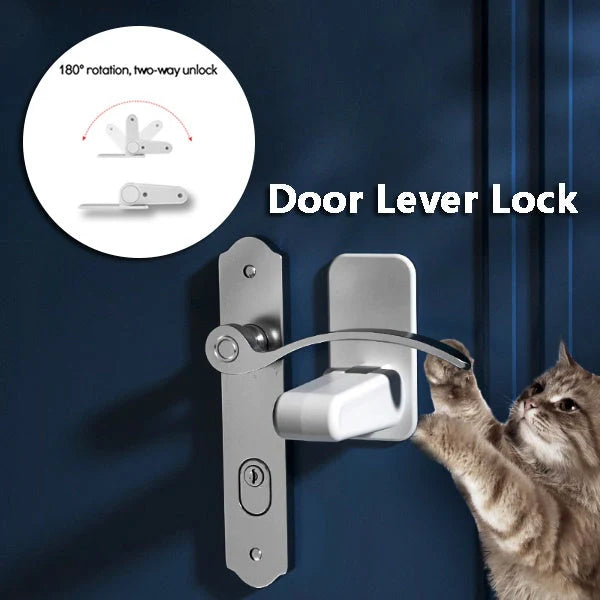 Child and pet safety door lever lock in FS16 Apple White, made from durable ABS material