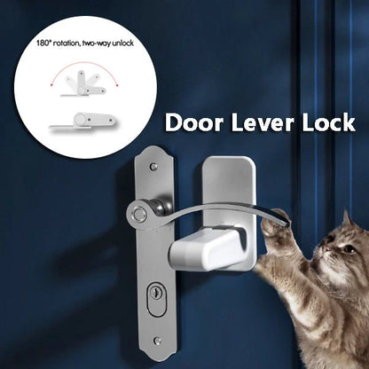 Child and pet safety door lever lock in FS16 Apple White, made from durable ABS material