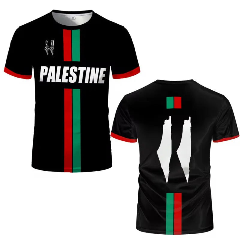 3D printed football T-shirt with raised graphic patterns in spandex fabric