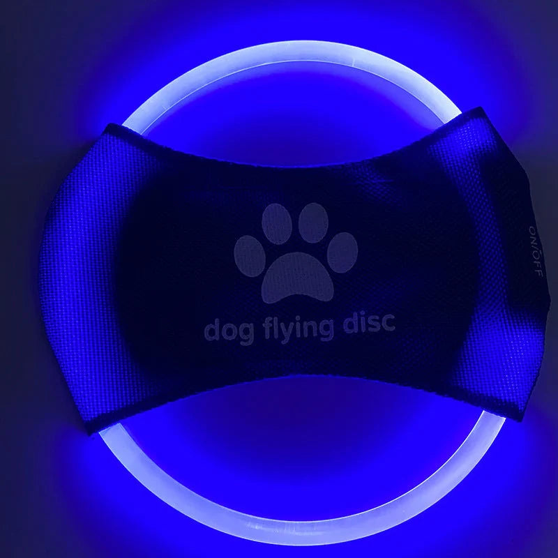 LED glowing dog flying disc in various colours, perfect for night-time play