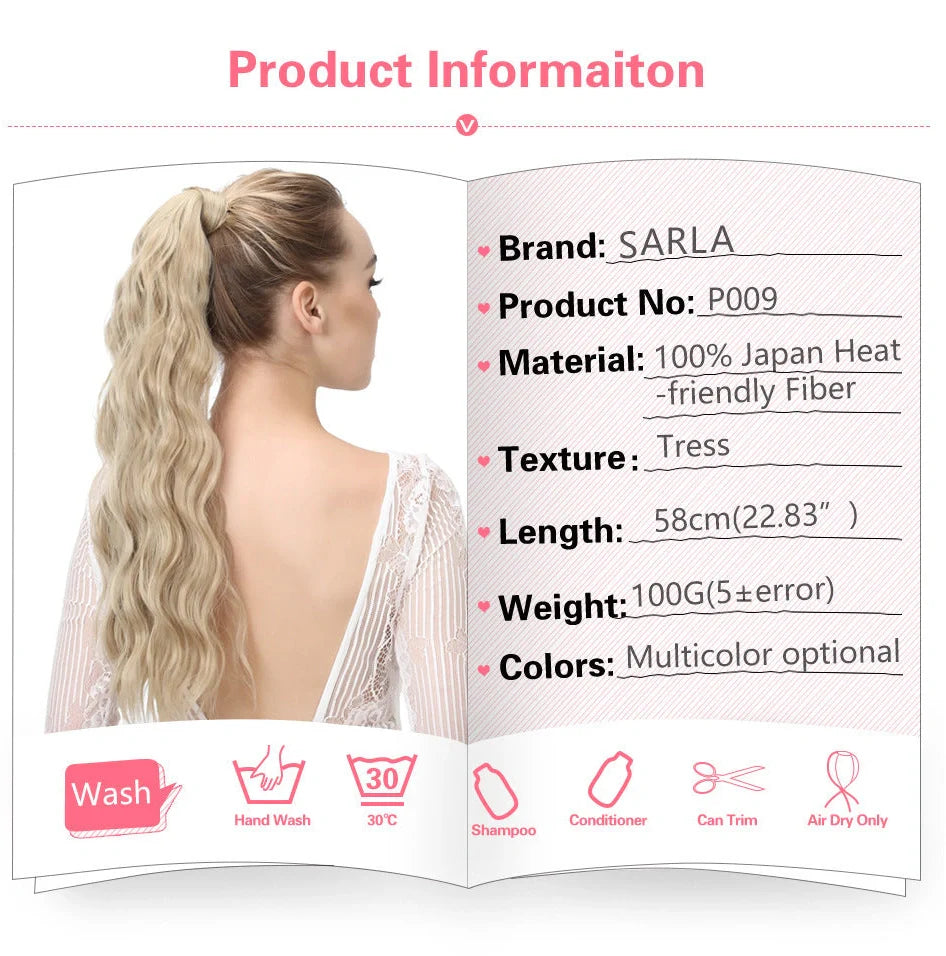 Corn hot beard ponytail wig with 58cm length and heat resistance up to 150°C