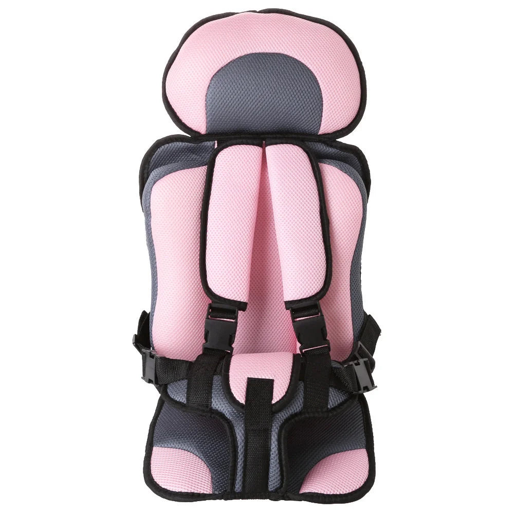 Portable baby safety seat mat with adjustable safety belt for car strollers