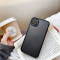 Solid colour silicone shockproof iPhone case with transparent design showing TPU frame and PC back panel