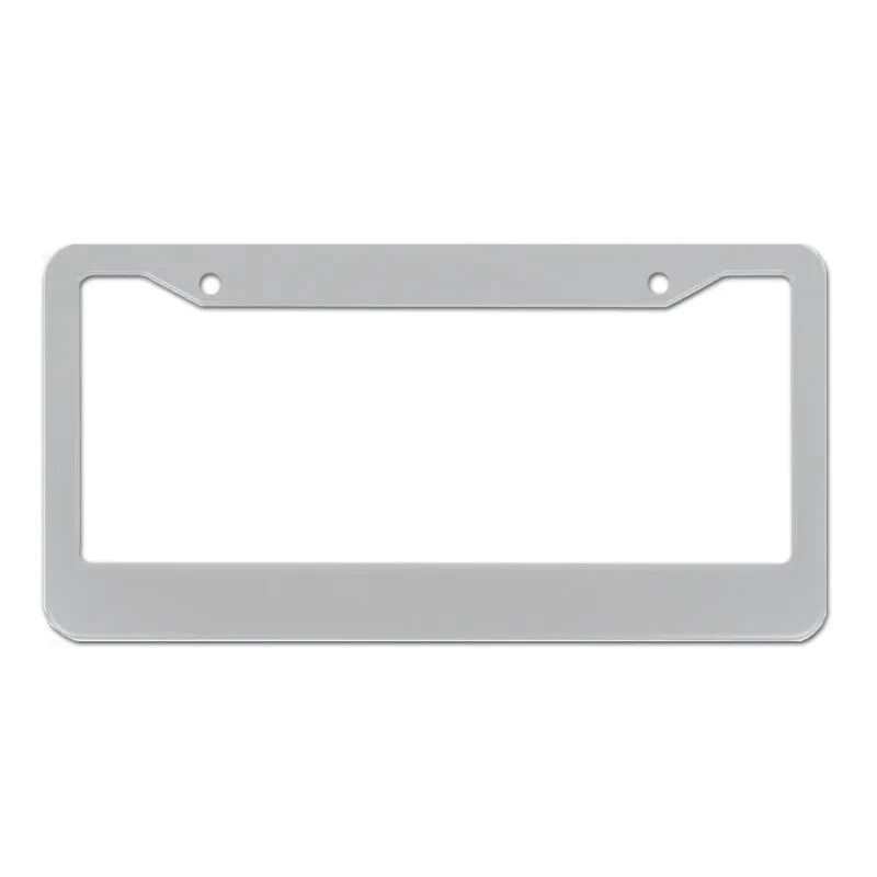 Minimalist black aluminium licence plate frame with square holes for an American Standard car