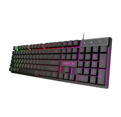 Black USB wired luminous keyboard with frost-textured keycaps and 1.3 metre cable