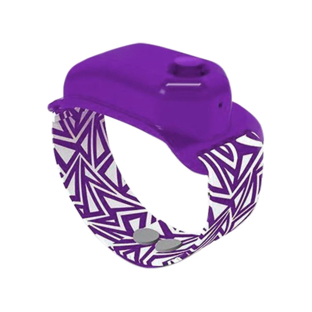 Hand sanitizer bracelet in various colours, offering portable hygiene solution