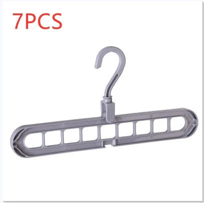 9-hole clothes hanger organizer in white, green, gray, and pink options