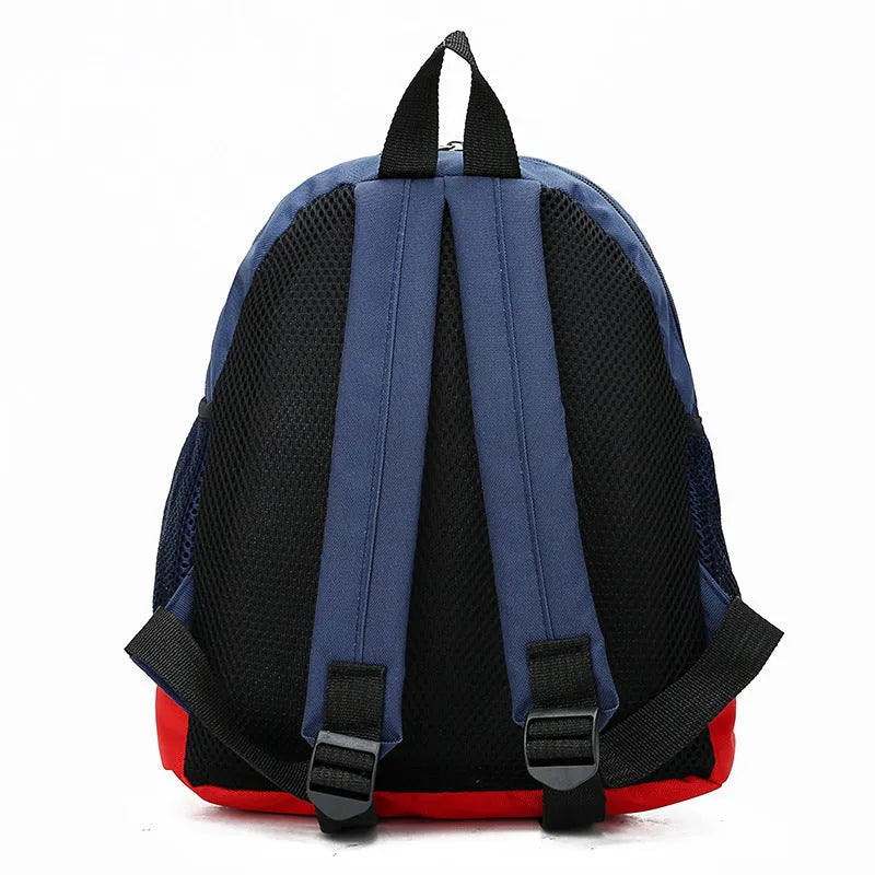 Cartoon dinosaur children backpack in nylon with double straps, available in four colours