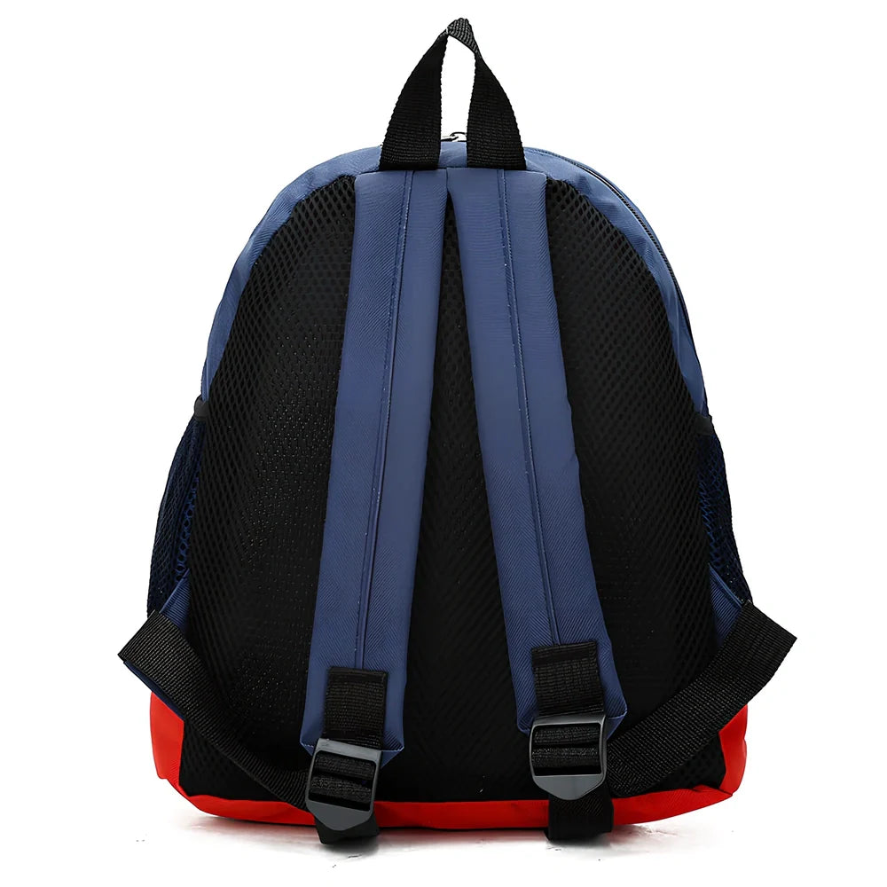 Cartoon dinosaur print children's school bag in dark blue, 20L nylon with double straps and zipper pocket for kindergarten