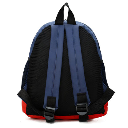 Cartoon dinosaur print children's school bag in dark blue, 20L nylon with double straps and zipper pocket for kindergarten