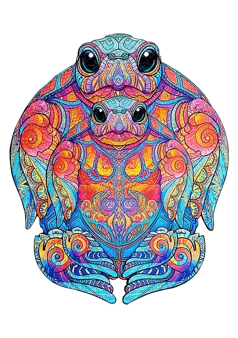 Colourful animal-shaped wooden jigsaw puzzles for children, educational and fun