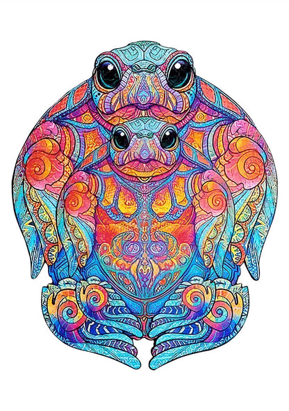 Colourful animal-shaped wooden jigsaw puzzles for children, educational and fun