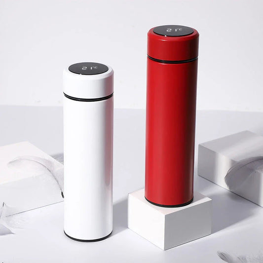 Stainless steel vacuum flask with LED touch display temperature control, available in a variety of colors and sizes