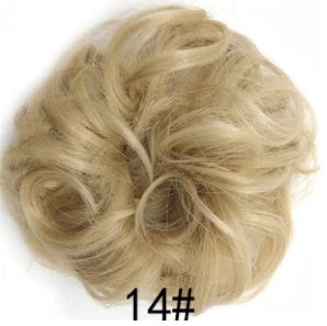Synthetic wavy curly messy hair bun for women, 12cm diameter, high-temperature wire