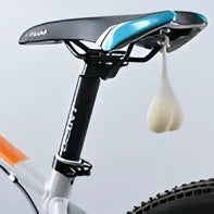 Blue beating heart silicone bike rear light, 15 cm long, touch-activated and waterproof for night cycling safety