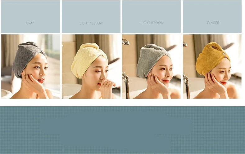 Microfiber hair dryer cap for women, 60x25cm, available in multiple colors
