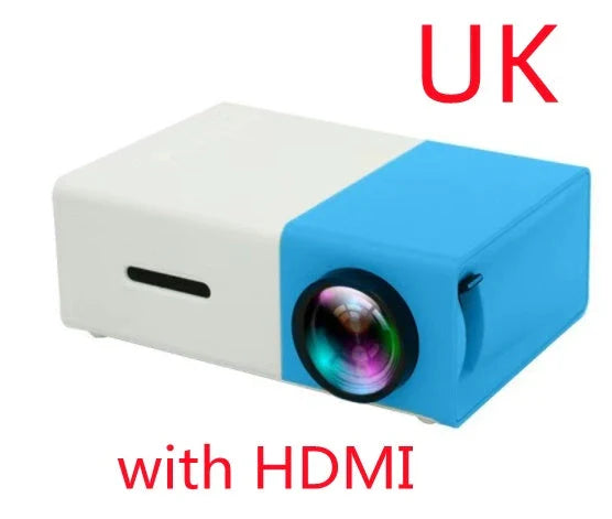 Portable home cinema mini projector with 3D HD LED display, HDMI, USB, and 1080P resolution