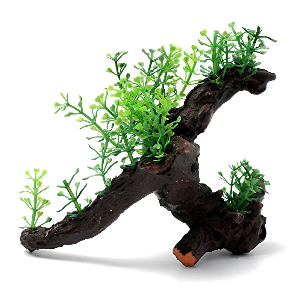 Artificial aquarium plant C002 17x14x7.5cm with rooted base for aquatic decor, 150g package