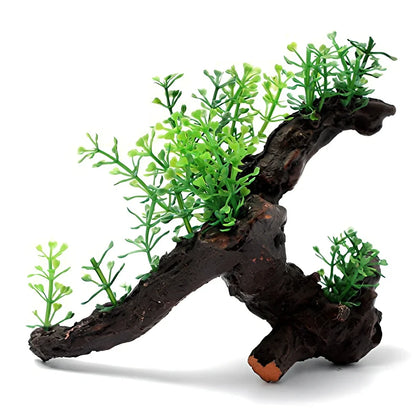 Artificial aquarium plant C002 17x14x7.5cm with rooted base for aquatic decor, 150g package