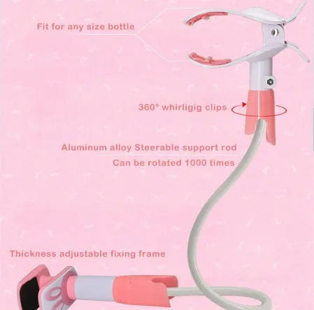 Extended 1.05 metre baby feeding bracket for breastfeeding and bottle feeding support in blue colour
