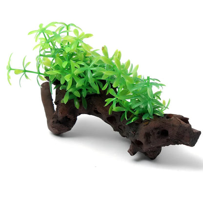 Artificial aquarium plant C002 17x14x7.5cm with rooted base for aquatic decor, 150g package