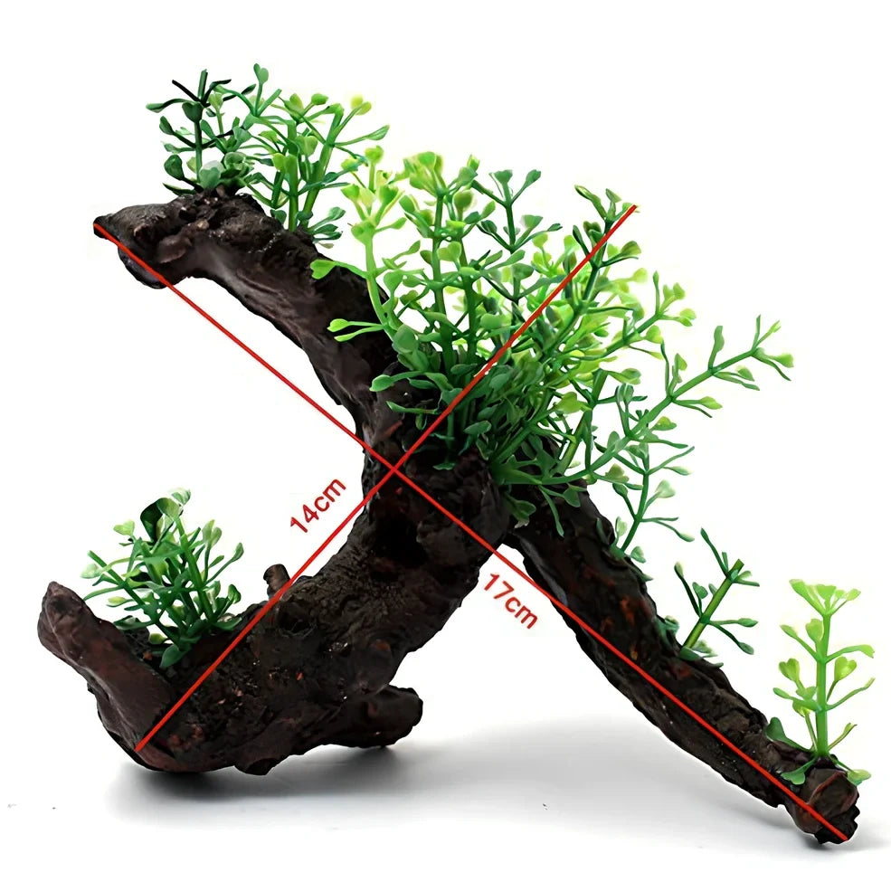 Artificial aquarium plant C002 17x14x7.5cm with rooted base for aquatic decor, 150g package
