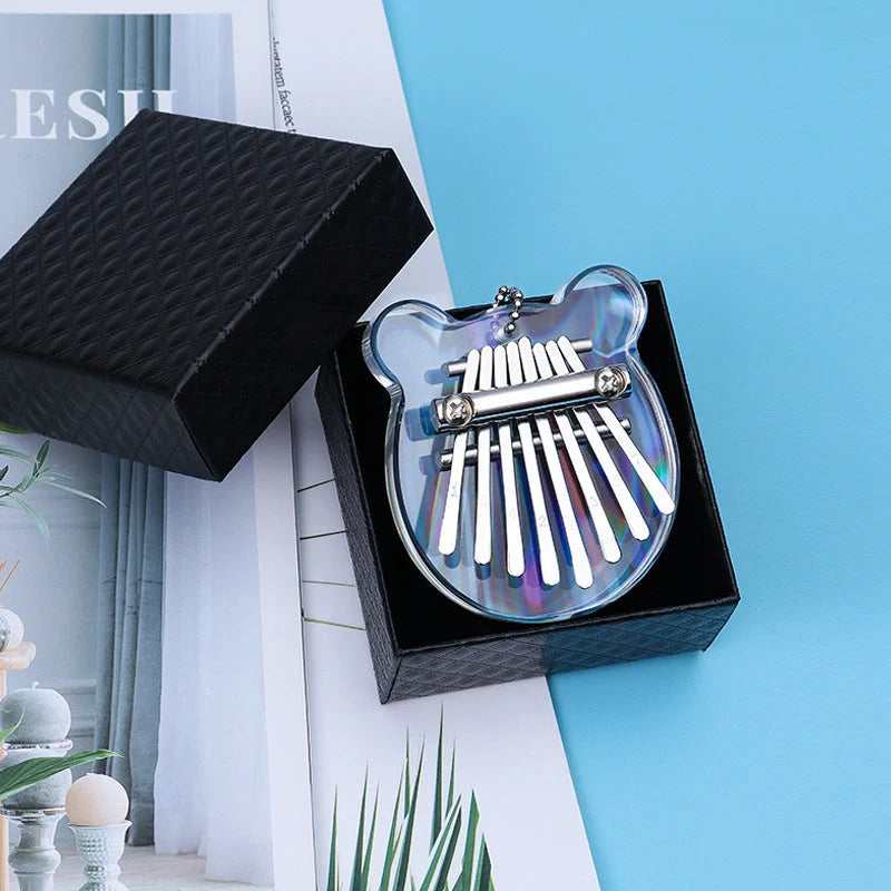 Mini Kalimba 8 Keys Thumb Piano in wooden finish with colorful designs