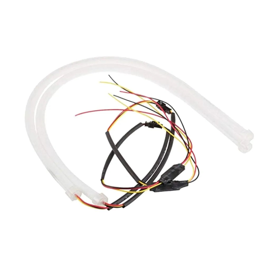 2Pcs flexible car soft tube LED strip light angel eye DRL daytime running headlight lamp 45cm 60cm