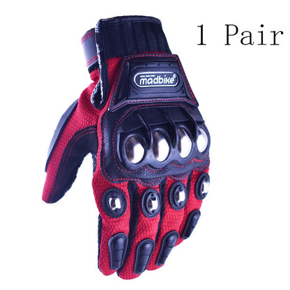 Alloy protective off-road motorcycle gloves with anti-skid palm design