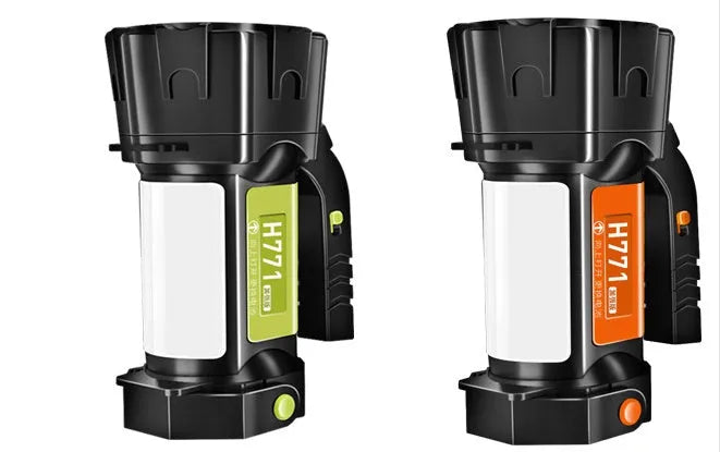 H771 portable LED camping and work light with removable battery and shoulder strap.
