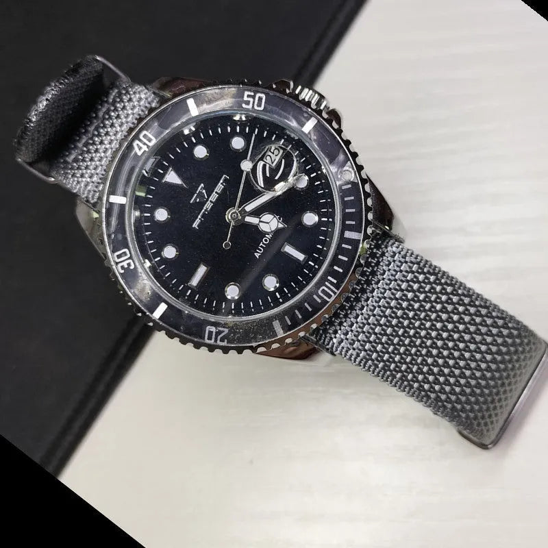 Fashion Personality nylon integrated watch strap in Army Green colour