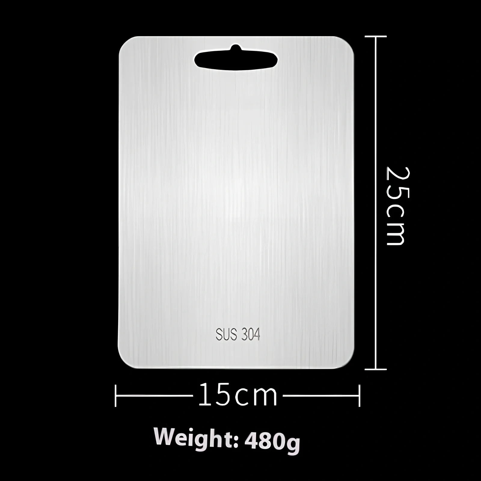 304 stainless steel cutting board, 30x46cm size with 2mm thickness, smooth hygienic surface for kitchen use